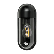 Lume IP65 Black Polycarbonate Wall Light 8w E27 Warm White