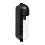 Lume IP65 Black Polycarbonate Wall Light 8w E27 Warm White