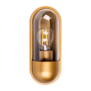 Lume IP65 Brass Coloured Polycarbonate Wall Light 8w E27 Warm White