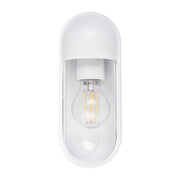 Lume White IP65 Polycarbonate Wall Light 8w E27 Warm White