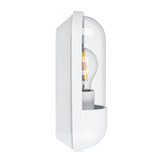 Lume White IP65 Polycarbonate Wall Light 8w E27 Warm White