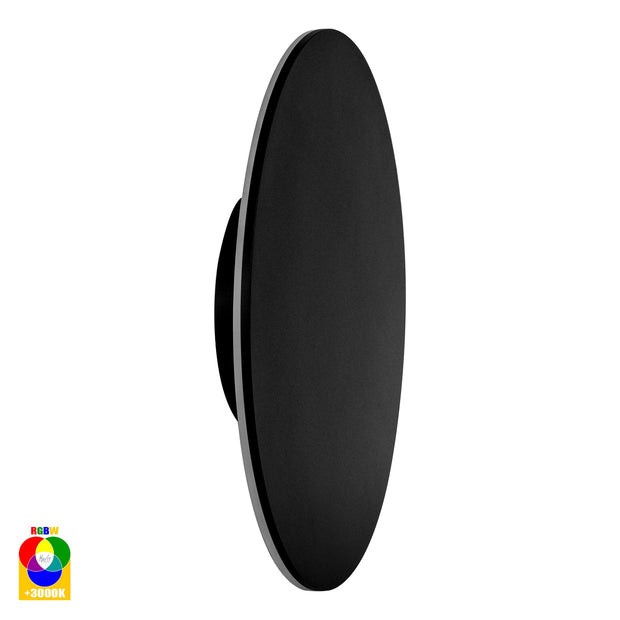 Halo 12v 24w RGBW LED 300mm Surface Mounted Exterior Wall Light Black