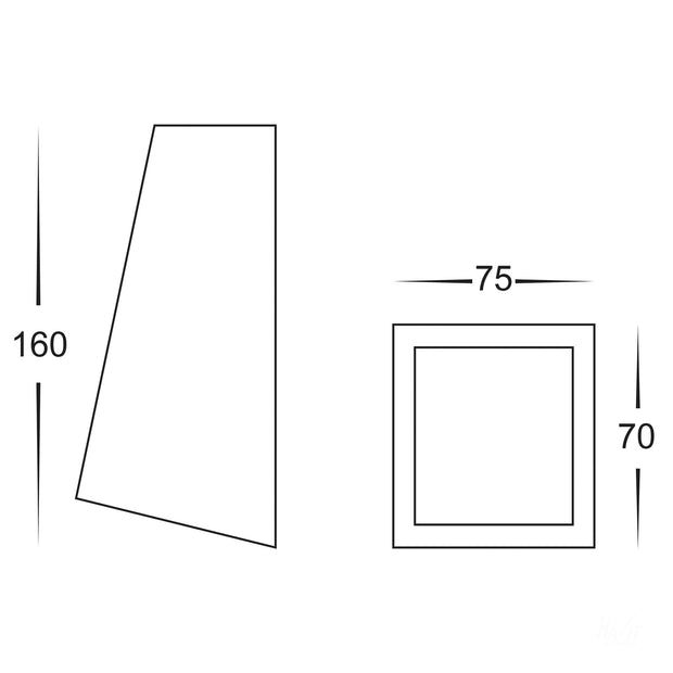 Taper Square 12v Wall Wedge White MR16 5w 3CCT