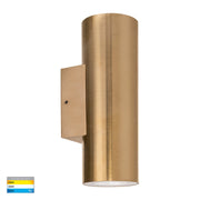 Aries 2 x 6w 5CCT LED Up/Down IP65 Wall Light Solid Brass