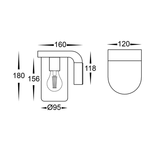 HV3692W-WHT - Angela White LED Wall Light E27 IP54