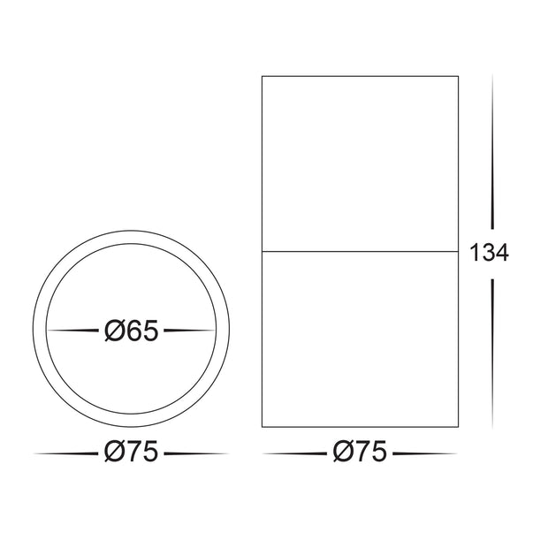 Nella 240v 7w 120° 3CCT Black Surface Mount Downlight C/W Extension