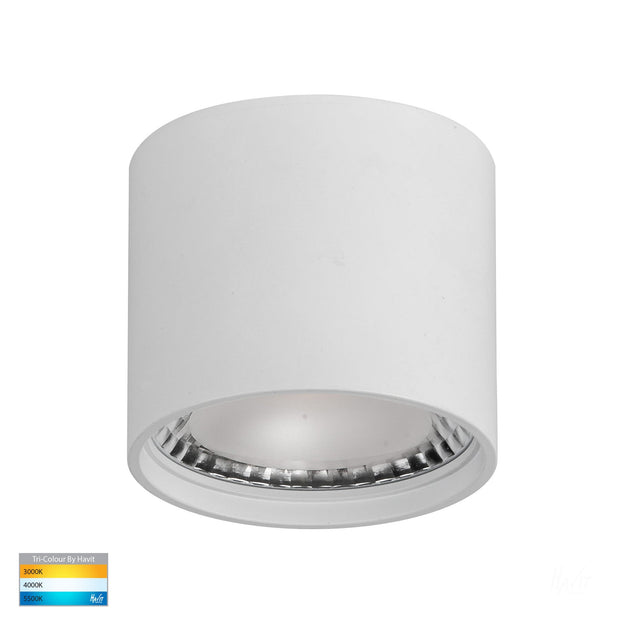 Nella White Surface Mounted Round Downlight 7w COB TRI Colour