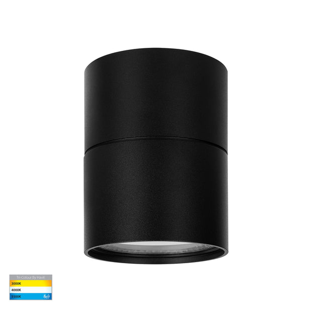 Nella 240v 12w 120° 3CCT Black Surface Mount Downlight C/W Extension