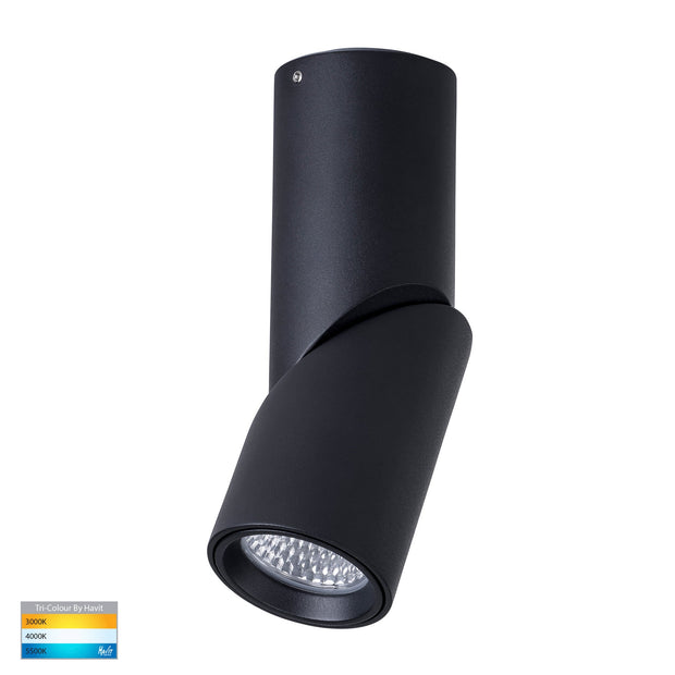 Nella 240v 7w 36° 3CCT Rotatable Black Surface Mount Downlight