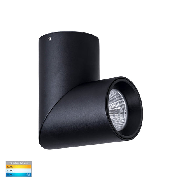 Nella 240v 12w 36° 3CCT Rotatable Black Surface Mount Downlight