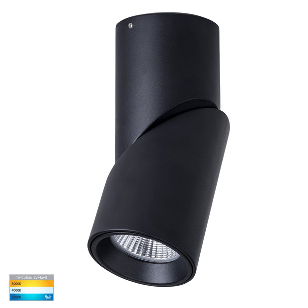 Nella 240v 12w 36° 3CCT Rotatable Black Surface Mount Downlight