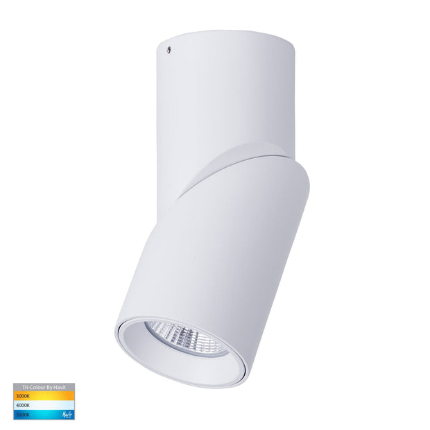 Nella 12v 12w 36° 3CCT Rotatable White Surface Mount Downlight