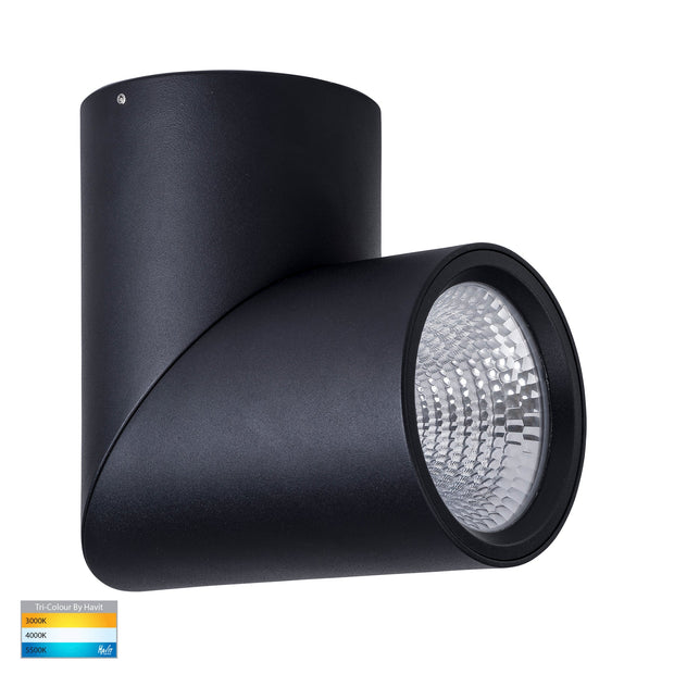 Nella 12v 24w 60° 3CCT Rotatable Black Surface Mount Downlight
