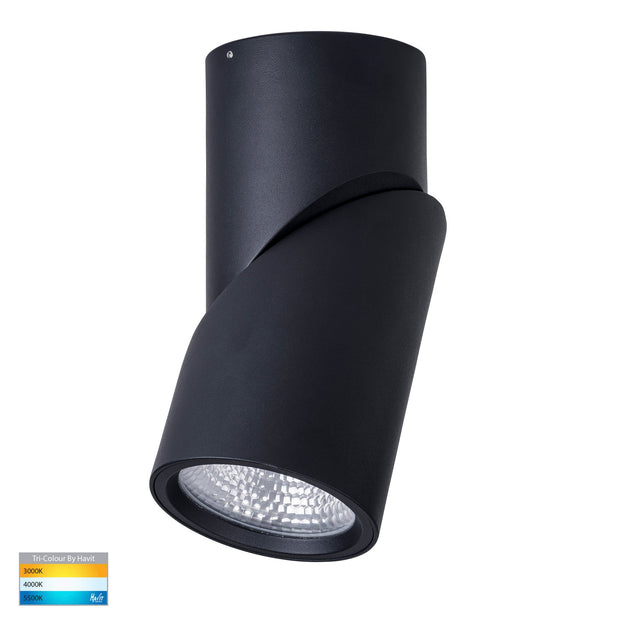 Nella 12v 24w 60° 3CCT Rotatable Black Surface Mount Downlight