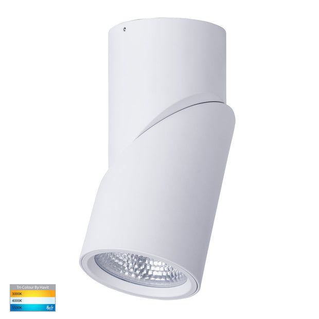 Nella 240v 24w 60° 3CCT Rotatable White Surface Mount Downlight