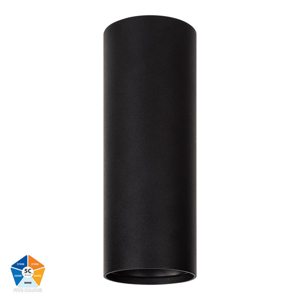 Nella 12v 7w 60° 5CCT Long Black Surface Mount Downlight