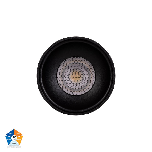 Nella 12v 7w 60° 5CCT Long Black Surface Mount Downlight
