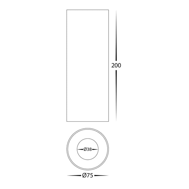 Nella 12v 7w 60° 5CCT Long Black Surface Mount Downlight