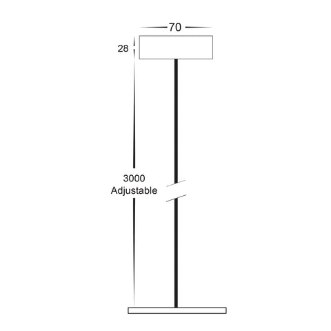 3m Pendant Accessory to convert HV5842S-WHT Models to a Pendant