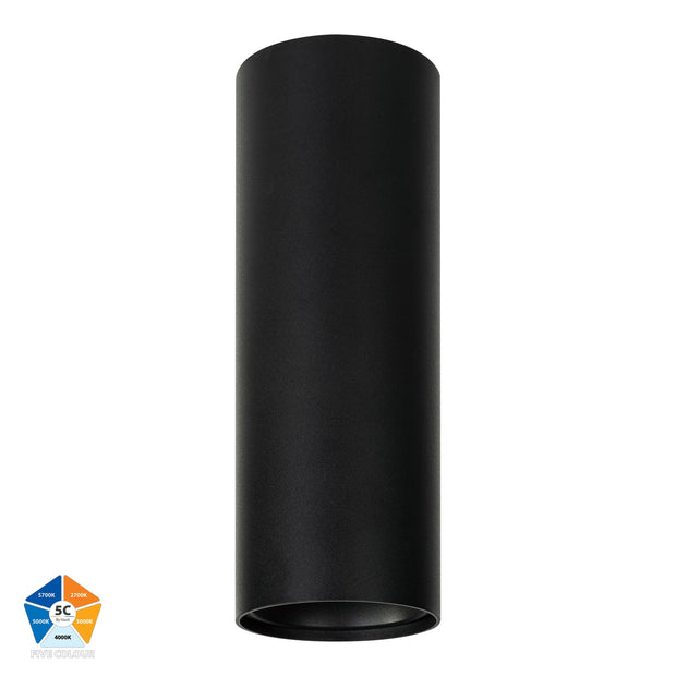 Nella 240v 12w 60° 5CCT Long Black Surface Mount Downlight
