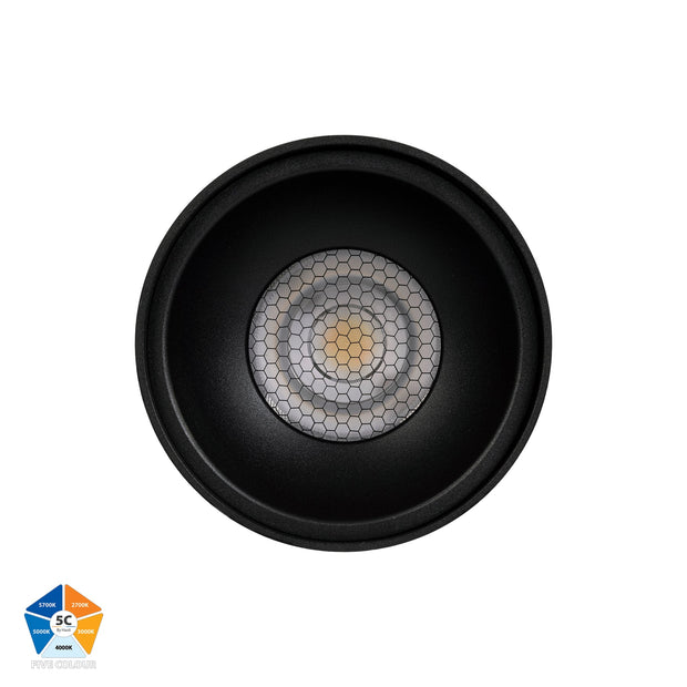 Nella 12v 12w 60° 5CCT Long Black Surface Mount Downlight