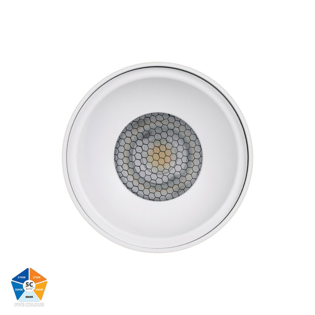 Nella 240v 12w 60° 5CCT Long White Surface Mount Downlight