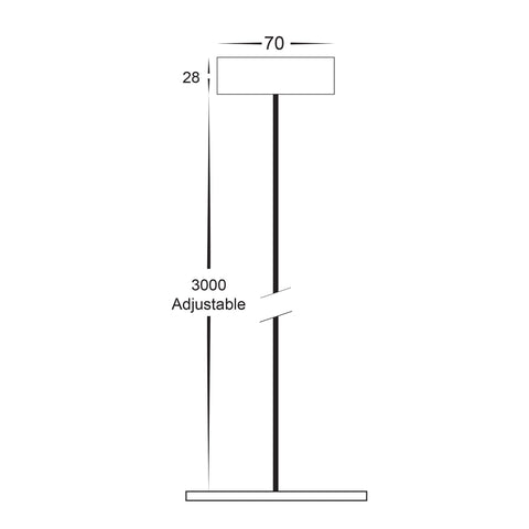 3m Pendant Accessory to convert HV5843S-WHT Models to a Pendant