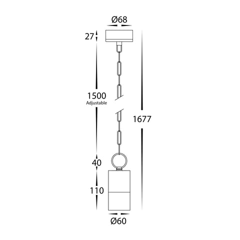 Tivah 5W GU10 CCT LED IP65 Pendant Solid Brass