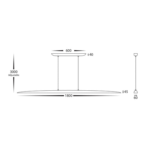 Noce 28w CCT LED 1800mm Dark Walnut Timber Dimmable Linear Pendant