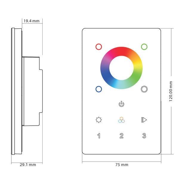 RGBC or RGBW LED Touch Panel Controller