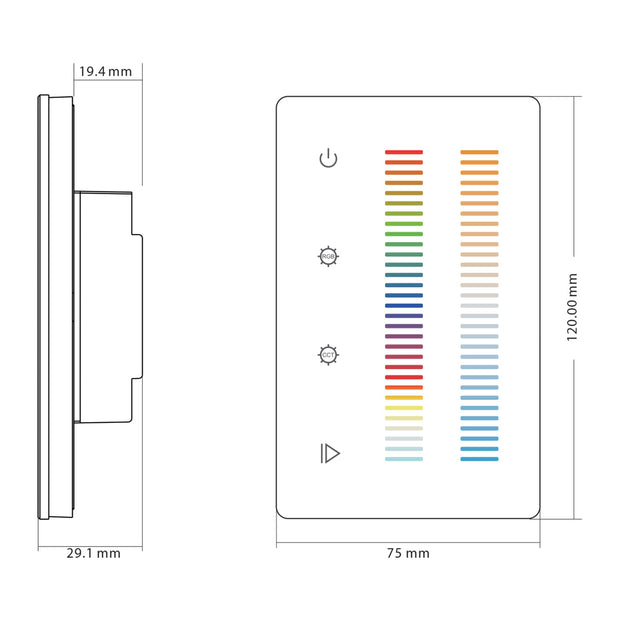 RGBCW LED Strip Touch Panel Controller