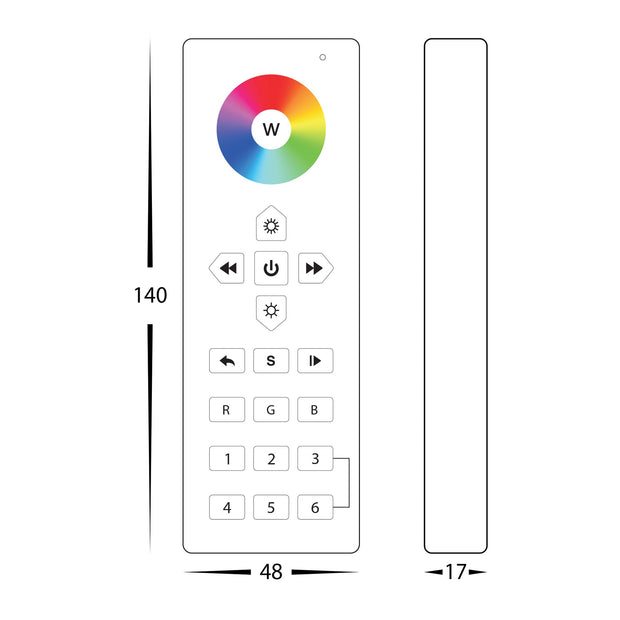 RGBC + RGBW 6 Zone LED Strip Remote Controller