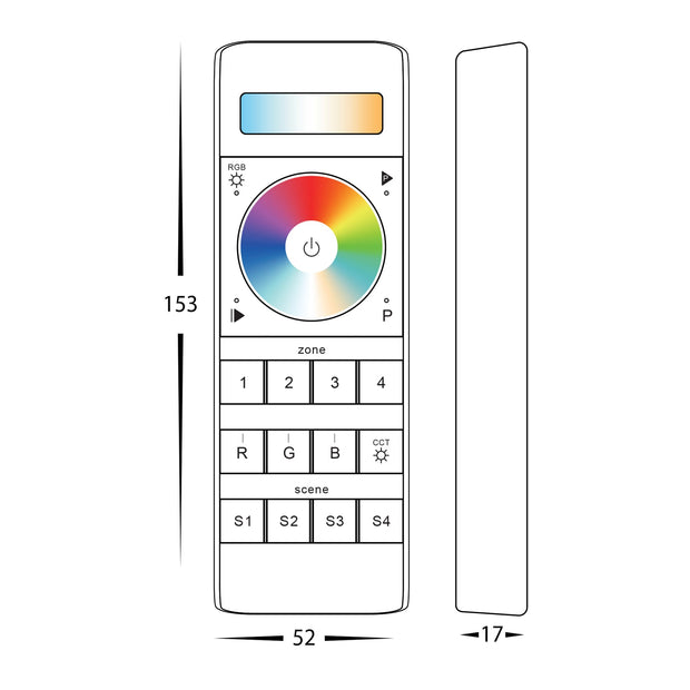 RGBCW 4 Zone LED Strip Remote Controller