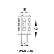 HV9523-3.2w Bi Pin 12v G4 3.2w 5500K Daylight