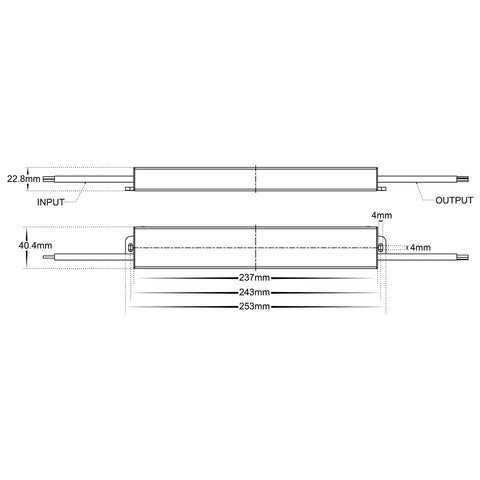 LED Driver 24v 60w DC IP66 Slimline Weatherproof