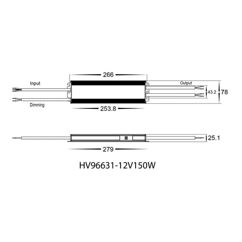 LED Driver 12v 150w DC IP66 Dali Dimmable