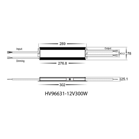 LED Driver 12v 300w DC IP66 Dali Dimmable