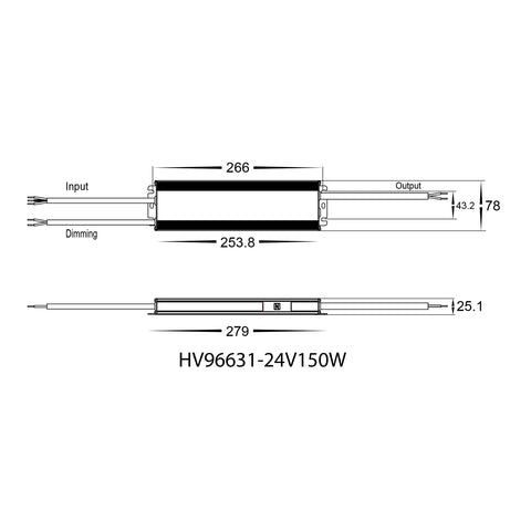 LED Driver 24v 150w DC IP66 Dali Dimmable