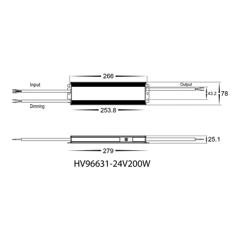 LED Driver 24v 200w DC IP66 Dali Dimmable