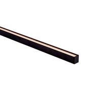 Deep Black Square Aluminium Profile with Standard Diffuser - Kit - per Metre