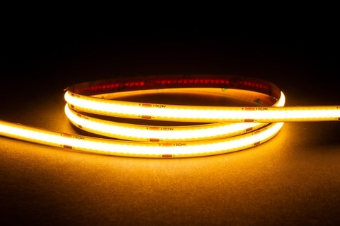 4.8W 3000K COB Strip Lighting 24v DC IP20 / 30 Metre Roll