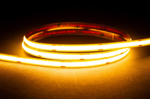9.6W 3000K COB Strip Lighting 24v DC IP20 / 30 Metre Roll
