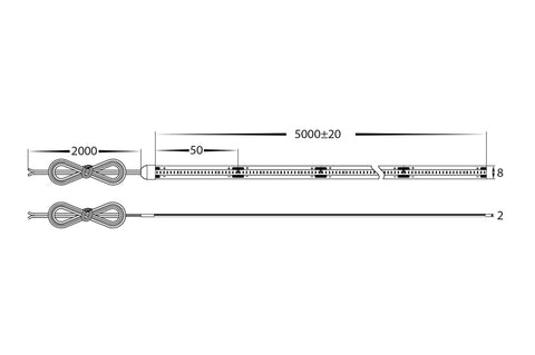 9.6W 4000K COB Strip Lighting 24v DC IP20 / Per Metre