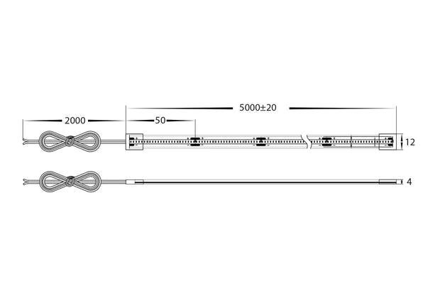9.6W 5500K COB Strip Lighting 24v DC IP67 / 10 Metre Roll