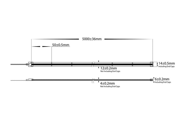 15w RGB COB Strip Lighting 24v DC IP67 / Per Metre