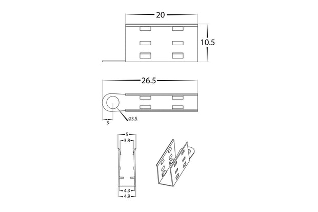 2x mounting clips to suit HV9791 HAVIFLEX