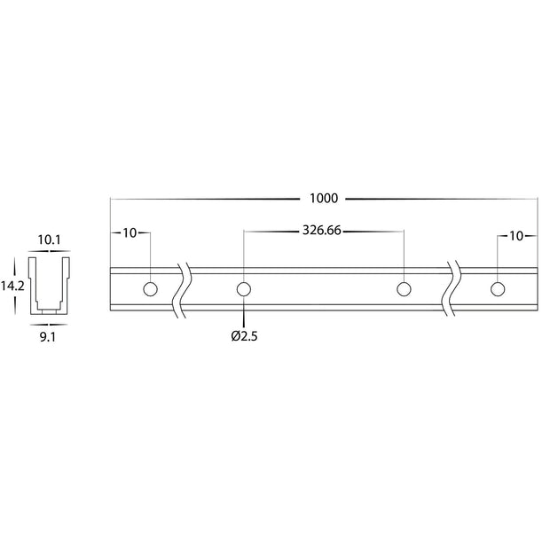 Plastic Channel to suit HV9792 HAVIFLEX Flexible Strip 2000mm Length