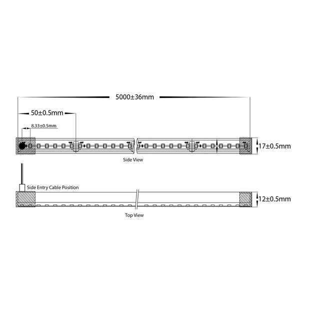 HAVIFLEX 3000K Flexible LED Strip 12mm x 17mm - IP67 / 20 Metre Roll