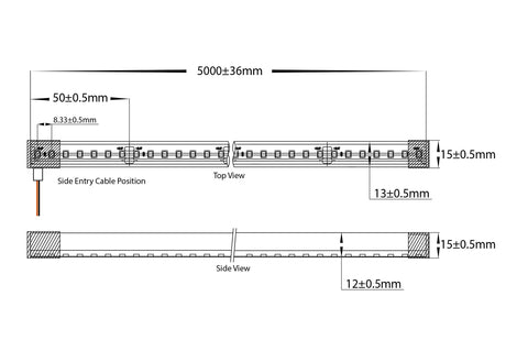 HAVIFLEX 3000K Flexible LED Strip 15mm x 15mm - IP67 / 20 Metre Roll