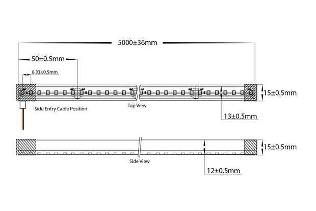 HAVIFLEX 3000K Flexible LED Strip 15mm x 15mm - IP67 / 20 Metre Roll